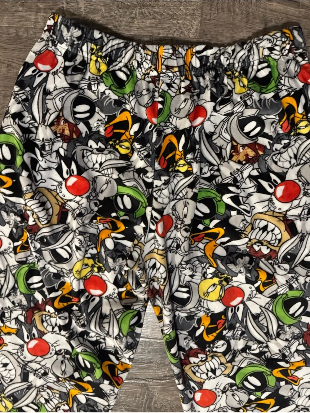 Looney Tunes Men’s Fleece Pajama Pants M Multicolor Graphic Print Elastic